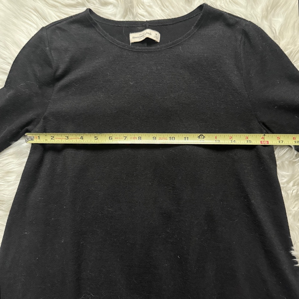 Abercrombie & Fitch Knit Long Sleeve Shirt Dress Black Size Medium - Picture 7 of 8